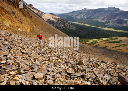 Wandern in den Illgachuz Bergen des Itcha-Illgachuz Park in British Columbia Kanada Stockfoto