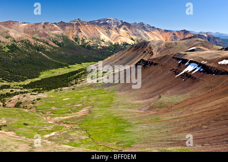 Vulkanlandschaft in den Regenbogen-Bergen von Tweedsmuir Park in British Columbia Kanada Stockfoto