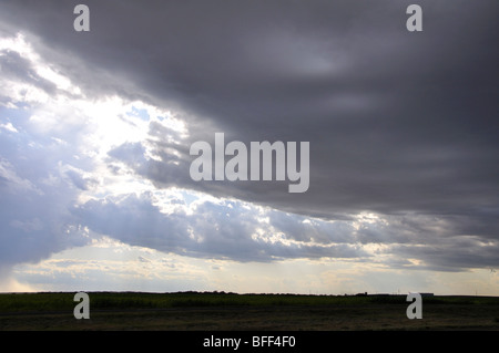 Ländlichen Texas (Panhandle) vor Gewitter Stockfoto