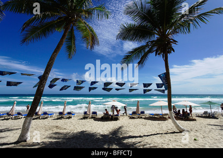 Blick auf Playa El Aqua, Isla Margarita, Venezuela Nueva Esparta Stockfoto