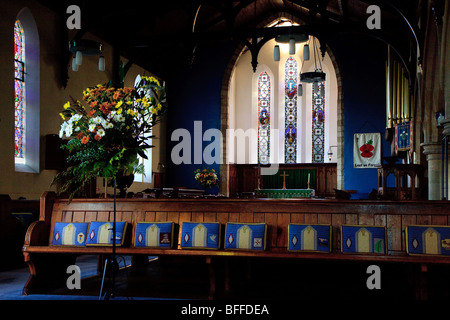 Nahaufnahme eines Teils des Innenraums der Heiligen Dreifaltigkeit Kirche Forest Row Stockfoto