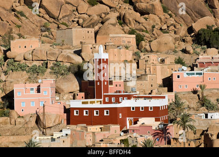 Moschee im berberdorf von ADAI, einem Dorf in der Nähe von tafroute, Marokko Stockfoto