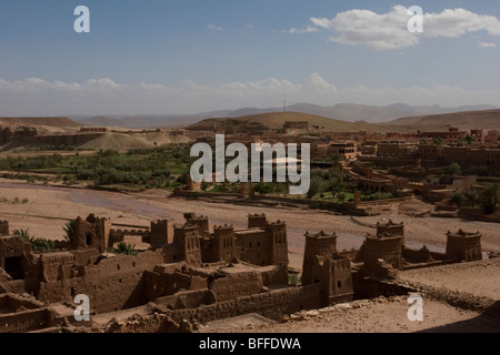 Das 11. Jahrhundert Kasbah von Ait Benhaddou diente als Kulisse für Filme, darunter Lawrence von Arabien und Gladiator Stockfoto