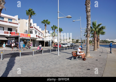 Strandpromenade, Paphos (Pafos), Pafos Bezirk, Republik Zypern Stockfoto