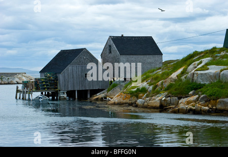 Peggys Cove Nova Scotia Kanada Angeln Hütten Stockfoto