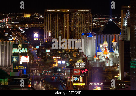 Strip - Nachtaufnahme - Las Vegas Stockfoto