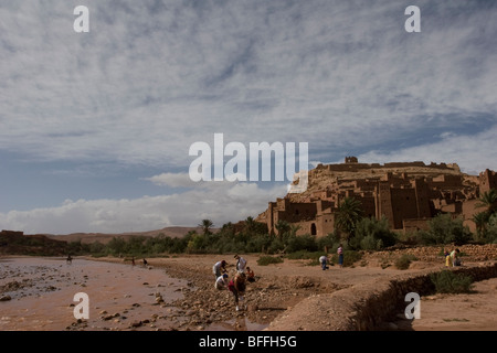 Das 11. Jahrhundert Kasbah von Ait Benhaddou diente als Kulisse für Filme, darunter Lawrence von Arabien und Gladiator Stockfoto