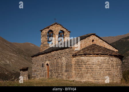 Kirche von Sant Quirc de Durro, Tal von Boi, Lleida, Spanien Stockfoto