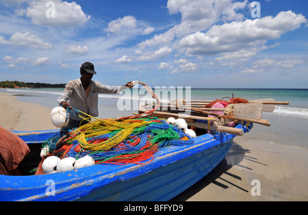 Fischer, Sri Lanka, "Alice Garden Beach" Strand, Trincomalee, Sri Lanka Stockfoto