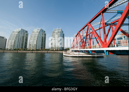 Salford Quays Huron Waschbecken Apartments in Manchester, "Great Britain", "Großbritannien", GB, UK, EU Stockfoto