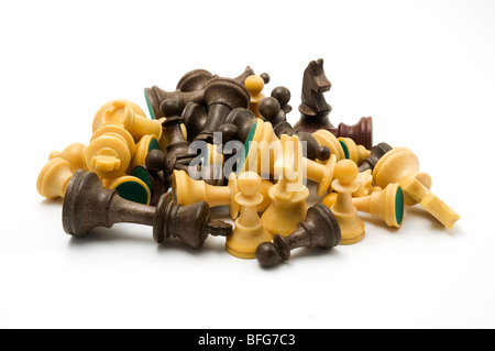 Vereinzelte Figuren auf weißem Hintergrund Stockfoto
