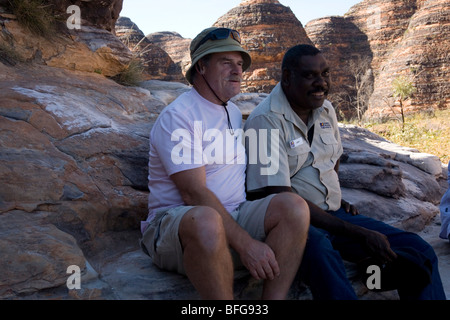 Jimmy Coombes, indigenen Tour Giude im Bereich Bungle Bungle der Purnululu National Park Western Australia Stockfoto