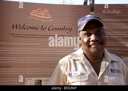 Jimmy Coombes, indigenen Tour Giude im Bereich Bungle Bungle der Purnululu National Park Western Australia Stockfoto