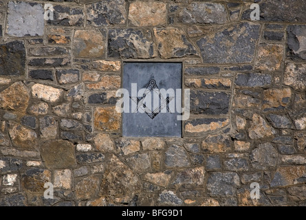 Masonic Wappen, Masonic Hall äußere Stadt Limerick, Irland Stockfoto