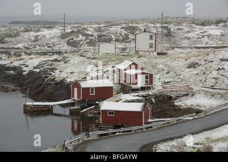 Frühling Schneefall, Änderung Inseln, Neufundland & Labrador, Kanada Stockfoto