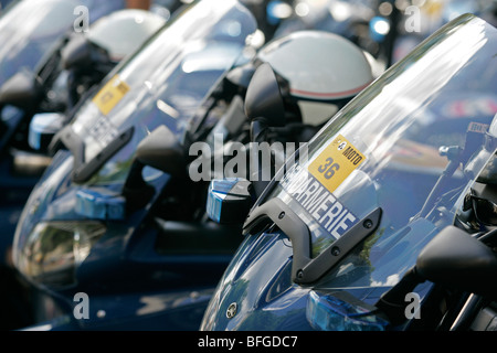 Französische Motorrad Gendarmerie-Polizei-Motorräder Stockfoto