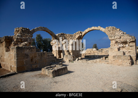 Saranta Kolones alten zerstörten Lusignan Festung auf dem Gelände eines alten byzantinischen im archäologischen Park fort Stockfoto