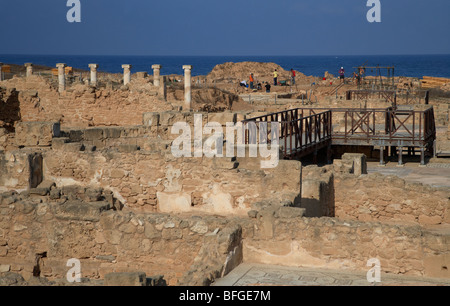 laufenden archäologischen Grabung in das Haus des Dionysos Römervilla in Paphos archäologische Park Republik Zypern Europa Stockfoto