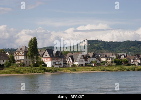 Marksburg Castle, in der Nähe von Braubach auf der Fluss Rhein, Deutschland Stockfoto