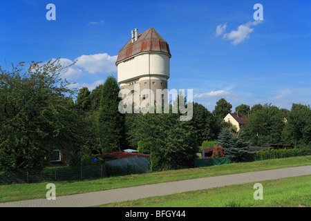 Route der Industriekultur, Biotope Rheinaue Friemersheim, Wasserturm in Duisburg-Rheinhausen-Friemersheim, Friemersheim, Rhein, Niederrhein, Stockfoto