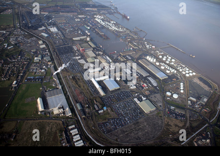 Luftaufnahme von Immingham Dock uk Stockfoto