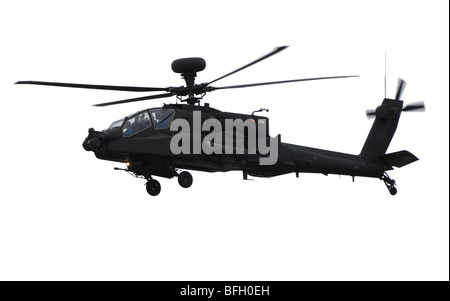 Apache-Kampfhubschrauber auf "weißen Hintergrund" Stockfoto