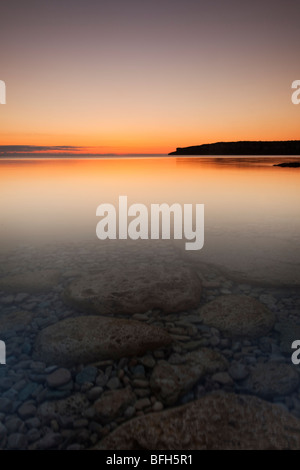 Dämmerung am Löwenkopf in Georgian Bay auf der Bruce-Halbinsel, Ontario, Kanada Stockfoto