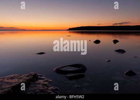 Sonnenaufgang am Löwenkopf in Georgian Bay, Bruce Peninsula, Ontario Kanada Stockfoto