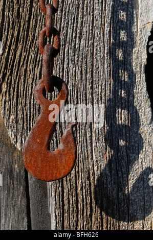 Verrostete Haken. Stockfoto