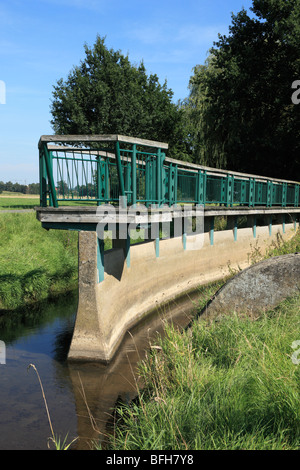 D-Melle, Hase, Hase-Tal, Else, Hunte, Naturschutzgebiet nördlich Teutoburger Wald-Wiehengebirge, Osning, Osnabrück-Land, Niedersachsen, D-Melle-Gesmold, Bifurkation in Gesmold, Punkt der Trennung zwischen den Flüssen Else und Hase, die Else fließt in die Stockfoto