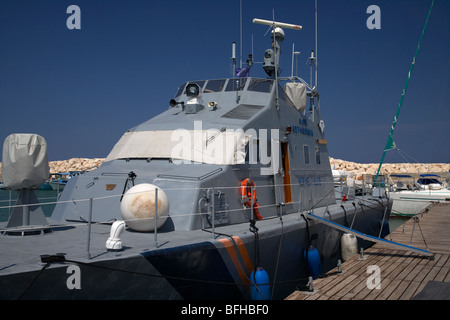 zyprische marine Polizei schnelle Patrouillenboot im Hafen von Latchi Village in der Polis Gemeinde Republik Zypern Europa Stockfoto