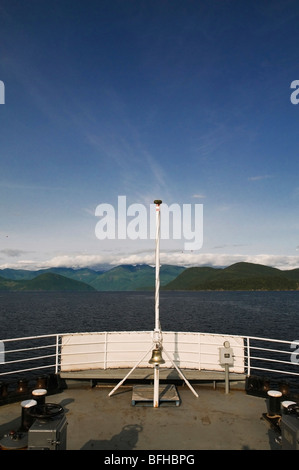 Der Blick von den Earls Cove - Saltery Bay Ferry auf der Sunshine Coast, BC. Stockfoto