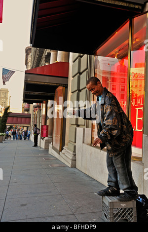 Obdachlose Pfanne Handler in down Town San Francisco, Kalifornien, USA Stockfoto