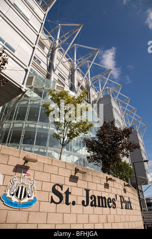 St James' Park in Newcastle-upon-Tyne, England. Das Stadion ist die Heimstätte von Newcastle United Football Club Stockfoto