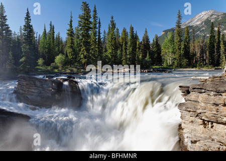 Athabasca Falls stammt aus der Columbia-Gletscher. Stockfoto