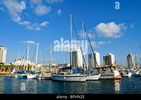 Israel, Tel Aviv. Tel Aviv-Yacht-club Stockfoto