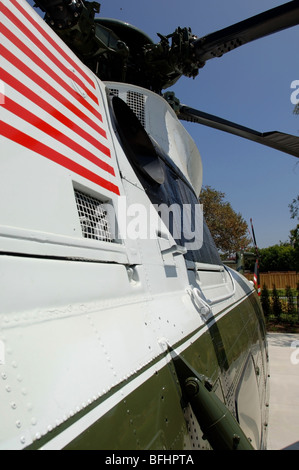 : Marine der Präsidenten Hubschrauber verwendet von Richard Nixon, auf dem Display an der Nixon-Bibliothek und Geburtshaus in Yorba Linda, CA Stockfoto