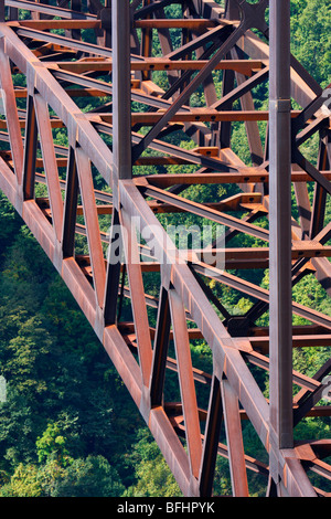 Stahlbogen der New River Gorge Bridge West Virginia USA Hi-res Stockfoto