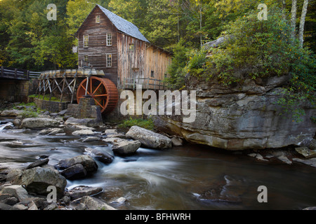 Glade Creek State Park West Virginia in den USA US-Landschaft niemand von oben oder aus Winkel mit ländlichem Mühlenwasser Natur Horizont hoch auflösende Stockfoto