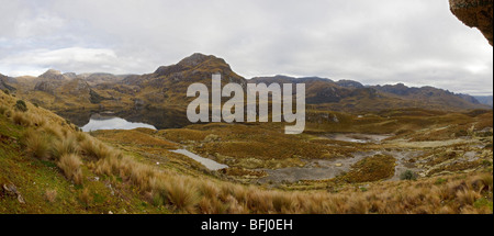 Eine malerische Aussicht von Cajas Nationalpark in der Nähe von Cuenca, Ecuador. Stockfoto