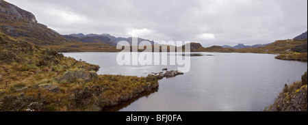 Eine malerische Aussicht von Cajas Nationalpark in der Nähe von Cuenca, Ecuador. Stockfoto