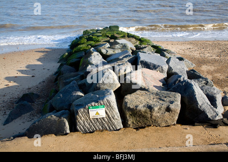 Rock Buhnen Strand Southwold Suffolk England Stockfoto