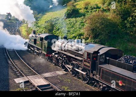 Zwei Dampflokomotiven aus Bridgnorth Anschlussgleise Stockfoto