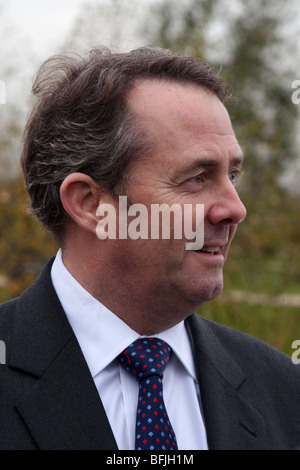 Dr. Liam Fox MP an National Memorial Arboretum Staffordshire Stockfoto