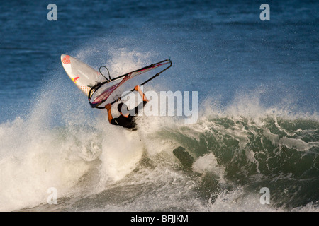 Windsurfen in Baja Stockfoto