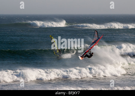 Windsurfen in Baja Stockfoto