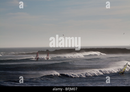 Windsurfen in Baja Stockfoto