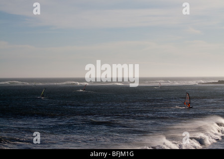 Windsurfen in Baja Stockfoto