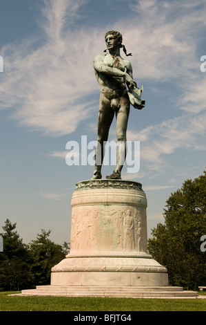 1922 – Fort McHenry in Baltimore Francis Scott Key-Denkmal (Orpheus) von Charles Henry Niehaus – Skulptur Stockfoto