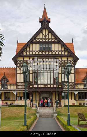 Das alte Bad Haus Rotorua jetzt Gehäuse, das Museum für Kunst und Geschichte Stockfoto